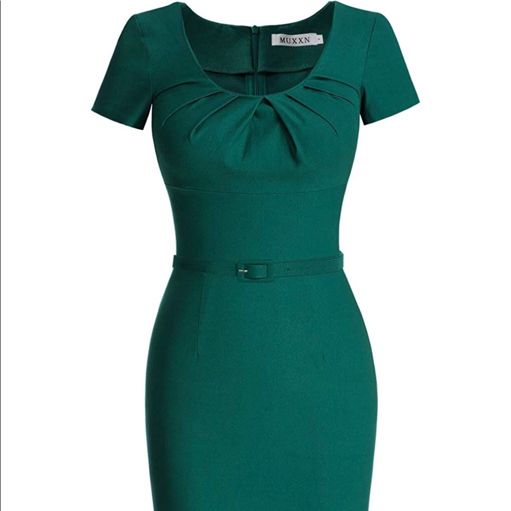 Pleated Pencil Dress